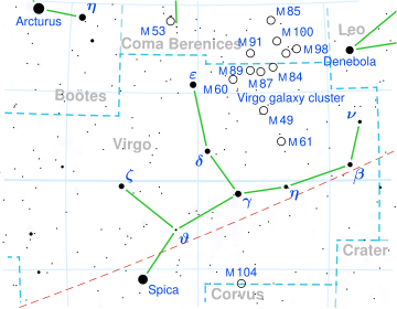 Serigala 424 terletak di konstelasi Virgo.