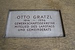 Otto Gratzl - memorial plaque