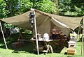 An American Civil War camp reconstructed at the White Pine Village (Michigan).