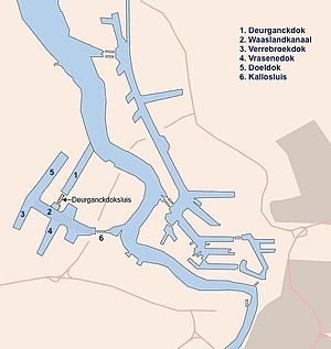 Lageplan der Deurganckdoksluis