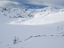 Blick vom Wielki Staw Polski im Winter