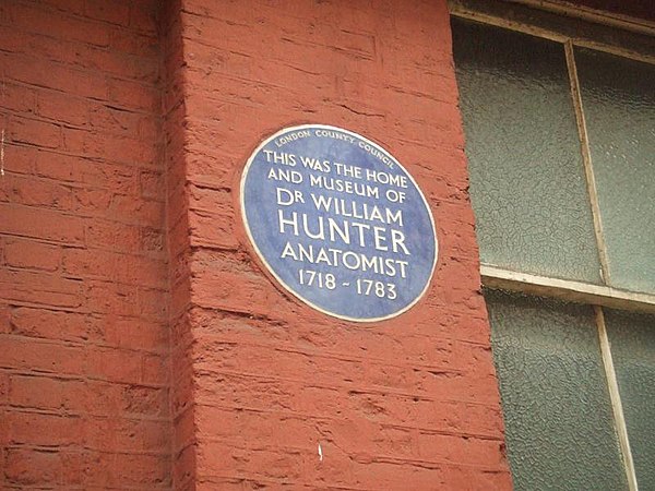 William Hunter plaque on what is now the side of the Lyric Theatre.