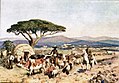 Pintura de 1908 retratando a pecuária em Windhoek