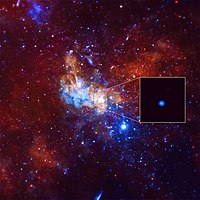 5 January: Detection of an unusually bright X-ray flare from Sagittarius A*, a supermassive black hole in the center of the Milky Way galaxy. X-RayFlare-BlackHole-MilkyWay-20140105.jpg