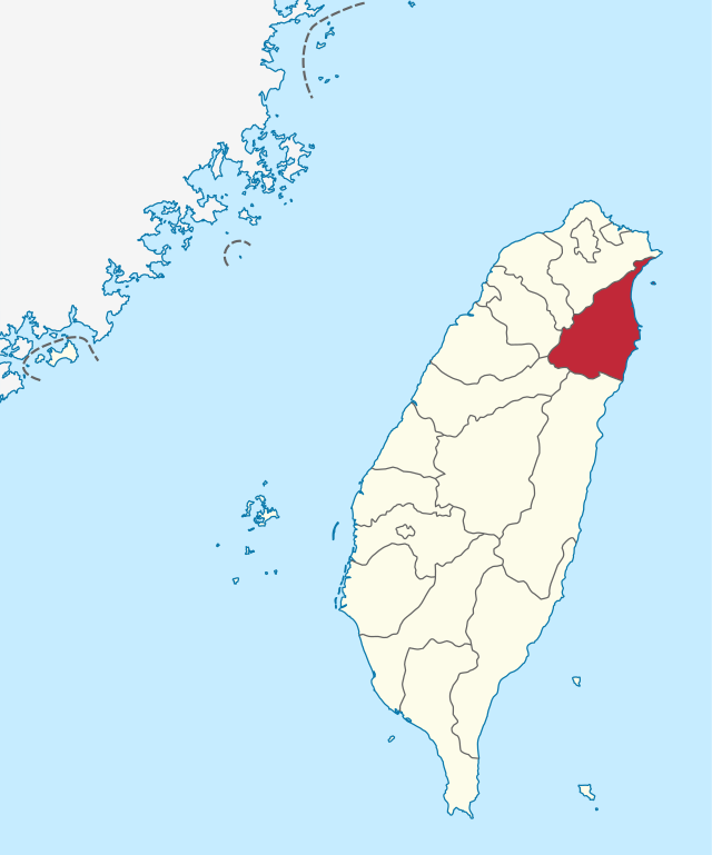 Karte von Taiwan, Position von Landkreis Yilan hervorgehoben