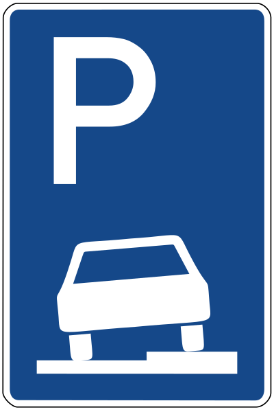 Zeichen 315-55 - Parken halb auf Gehwegen in Fahrtrichtung rechts, StVO 2013.svg
