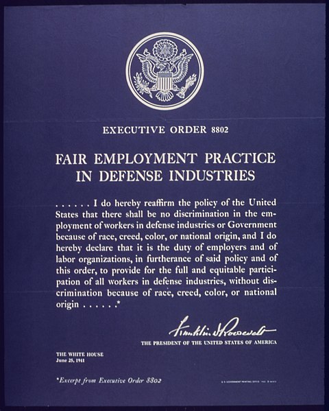 File:"Executive Order No. 8802" Fair Employment Practice in Defense Industries - NARA - 514231.jpg