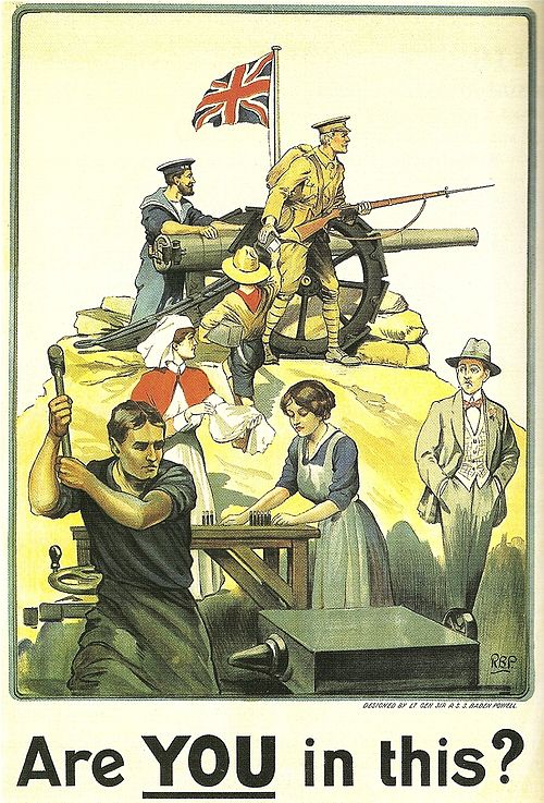 A World War I propaganda poster drawn by Baden-Powell