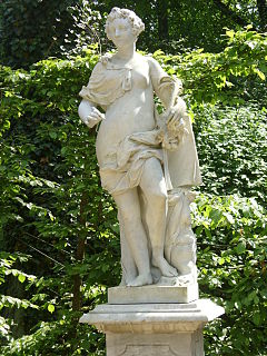 1003.Clio (Muse der Geschichtsschreibung)Friedrich Christian Glume 1752-Musenrondell-Sanssouci Heilfort.JPG