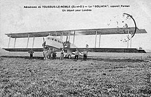 Ab Februar 1919 wurde von den Lignes Aériennes Farman mit einer Farman F.60 „Goliath“ zwischen Toussus-le-Noble bei Paris und der Royal Air Force Station Kenley bei London die erste internationale Linienverbindung eingerichtet