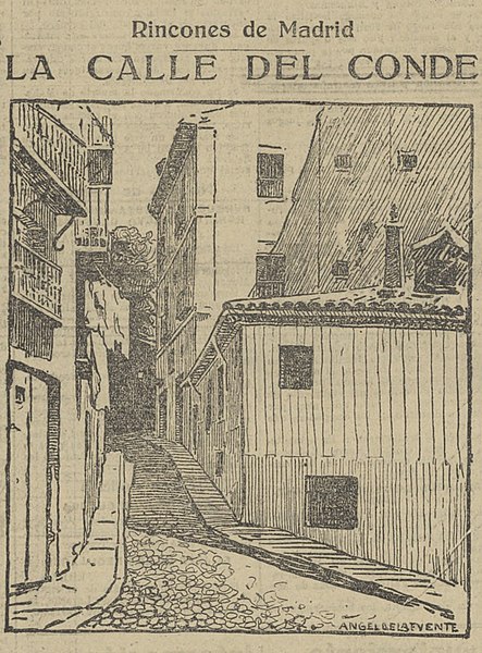File:1922-08-06, El Liberal, Rincones de Madrid, La calle del Conde, Ángel de la Fuente.jpg
