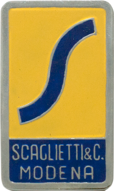 Mid 1950s-era Carrozzeria Scaglietti cloisonné badge, as fitted to Ferrari 500 Mondial and other Scaglietti-bodied cars.