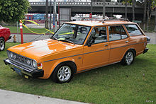 Lightly modified Dodge Colt wagon with post-1975 larger bumpers