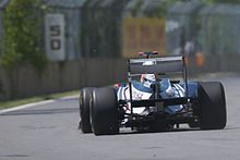 The controversy covered the changing of the usage of blowing exhaust fumes through the diffuser at the rear of the car 2011 Canadian GP Friday 19.jpg