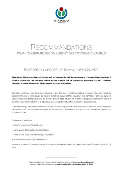 File:2012 - Rapport Open GLAM - Recommandations pour l’ouverture des données et des contenus culturels.pdf