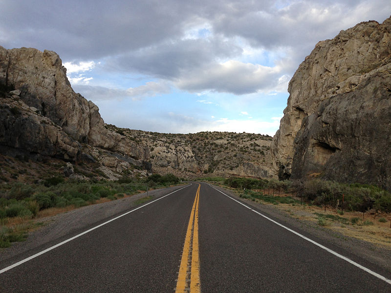 File:2014-07-18 18 45 34 View east along U.S. Route 6 about 123 miles east of the Esmeralda County Line in Nye County, Nevada.JPG