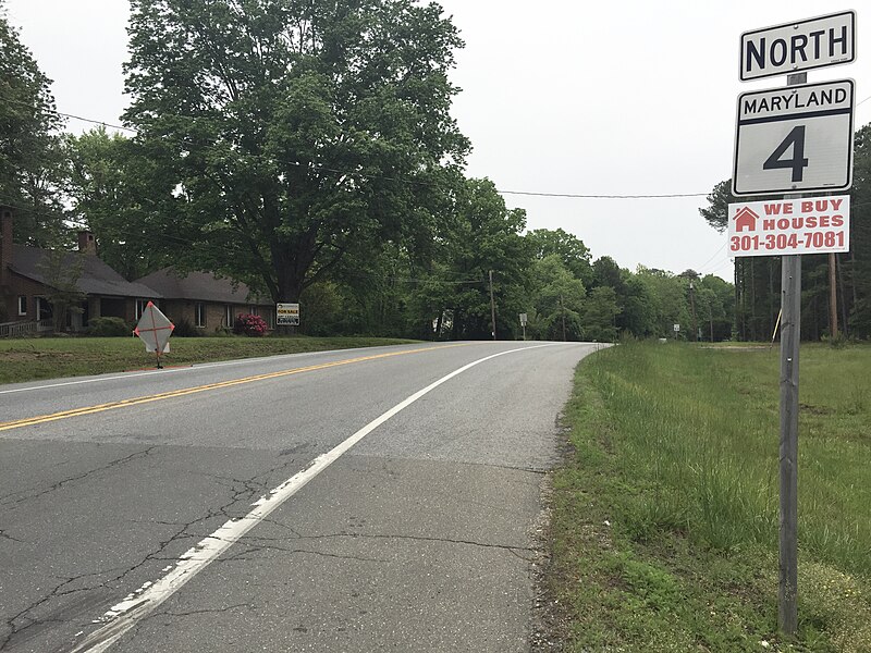 File:2016-05-18 08 55 48 View north along Saint Andrews Church Road (Maryland State Route 4) near Point Lookout Road (Maryland State Route 5) near Leonardtown in St. Mary's County, Maryland.jpg