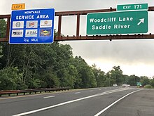 Garden State Parkway northbound at exit 171 in Woodcliff Lake