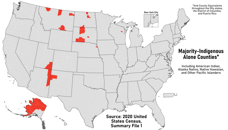 File:2020 Census - Majority-Indigenous Counties in the United States.png