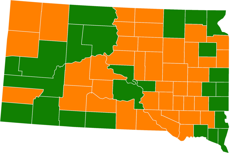 File:2020 South Dakota Amendment A Results By County.png