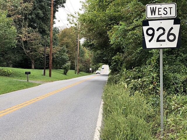 PA 926 westbound in West Marlborough Township