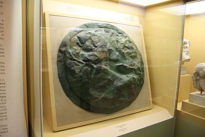 File:3196 - Athens - Stoà of Attalus Museum - Spartan shield (425 BC) - Photo by Giovanni Dall'Orto, Nov 9 2009.jpg