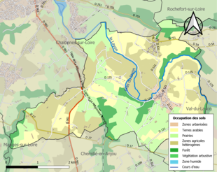 Kolorowa mapa przedstawiająca użytkowanie gruntów.