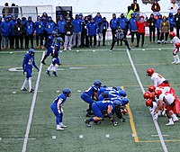 The Carabins on offence in the 55th Vanier Cup game. 55th Vanier Cup, Carabins offence.jpg