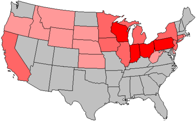 Net gain per state
6+ Democratic gain
6+ Republican gain
3-5 Democratic gain
3-5 Republican gain
1-2 Democratic gain
1-2 Republican gain
no net change 76 us house changes.png