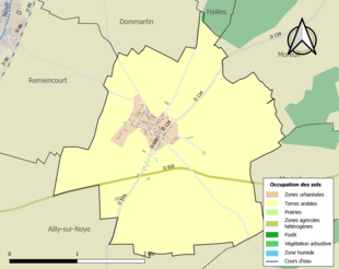 Kolorowa mapa przedstawiająca użytkowanie gruntów.