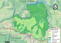 Kolorowa mapa przedstawiająca użytkowanie gruntów.