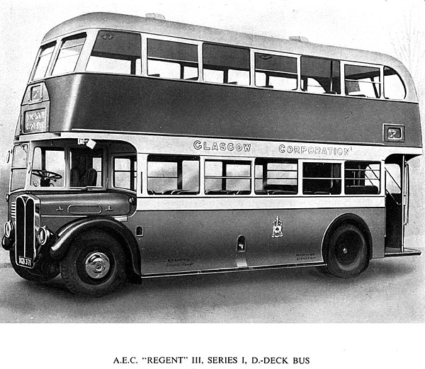 The solitary pre-war RT-type built for provincial market. It was operated by Glasgow Corporation. (AEC brochure 1947)