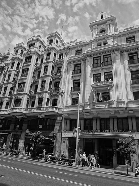 File:A Black and white photograph of a buildings at Gran Via, Madrid Spain 019.JPG