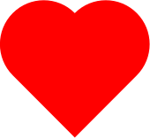 Graphic representation of a heart shape in red.  Medium line thickness, area not filled in color, background transparent