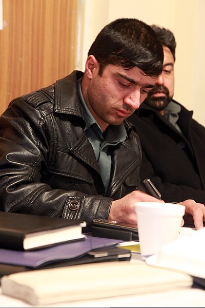 File:A representative with the Afghan police takes notes during an Afghan Local Police (ALP) conference at Camp Jordania, Afghanistan, Feb 120205-A-BT925-003.jpg