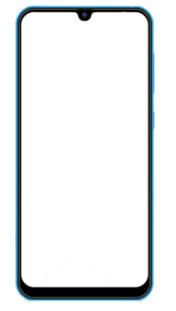 A vector illustration of the front of the Samsung Galaxy A50 in Blue 3.png