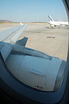 Aegean Airlines SX-DVJ left wing and engine 01.JPG