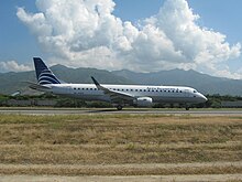 Embraer 190 de Copa Airlines Colombia, en el Aeropuerto Internacional Simón Bolívar.