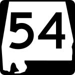 Alabama State Route 54 road sign