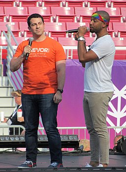 Amit Paley and Jussie Smollett at LoveLoud 2018 (44222374242)
