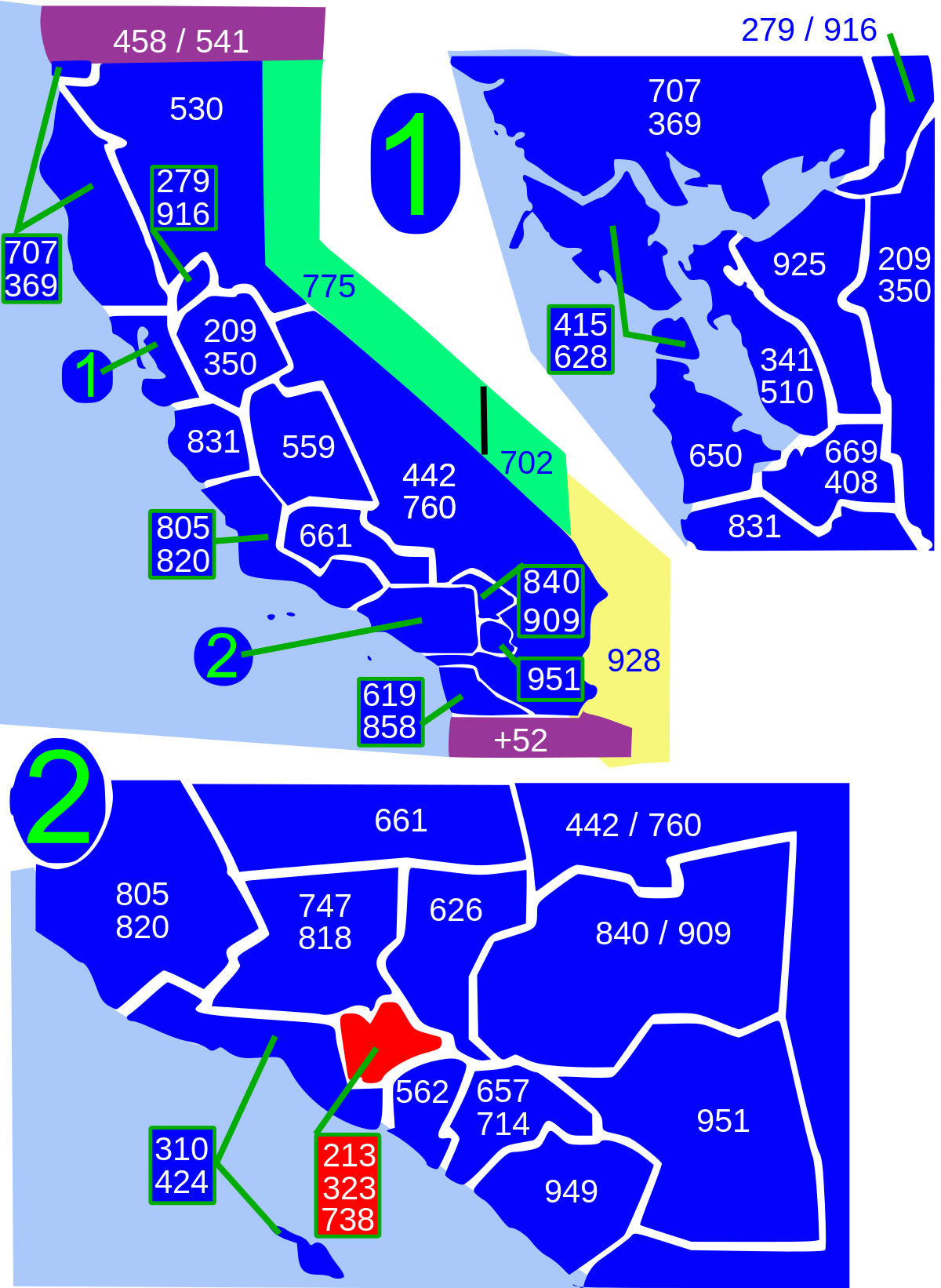 Area Codes 213 And 323 Wikipedia