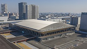 아리아케 체조 경기장 건설 현황 (2019년 11월 28일 촬영)