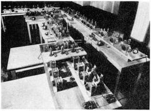 Armstrong's first prototype FM broadcast transmitter, located in the Empire State Building, New York City, which he used for secret tests of his syste