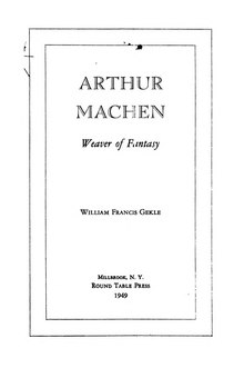 Arthur Machen, Weaver of Fantasy.djvu