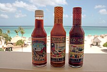 Papaya-based Aruban hot sauces Aruba Hot Sauce.jpg