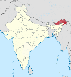 Localizacion de l'estat de Arunachal Pradesh en Índia