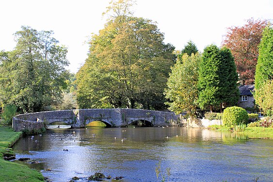 Sheepwash Bridge over the River Wye in Ashford-in-the Water, Derbyshire, England