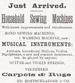 Annonce pour diverses marchandises parue le 24 avril 1888 dans The Hawaiian gazette publiée à Honolulu. Elle vante les Bigotphones : « un instrument nouveau et comique dont tout le monde peut jouer[34]; »