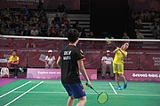 Deutsch: Badminton bei den Olympischen Jugendspielen 2018; Tag 4, 10. Oktober 2018; Viertelfinale Mädchen: Vu Thi Anh Thu (Vietnam) - Goh Jin Wei (Malaysia) 12-21, 9-21 26′ English: Badminton at the 2018 Summer Youth Olympics at 10 October 2018 – Girls Quarterfinal: Vu Thi Anh Thu (Vietnam) vs Goh Jin Wei (Malaysia) 12-21, 9-21 26′