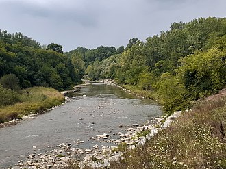 The Nith River flowing through Barker's Bush Barkers Bush and Nith River.jpg